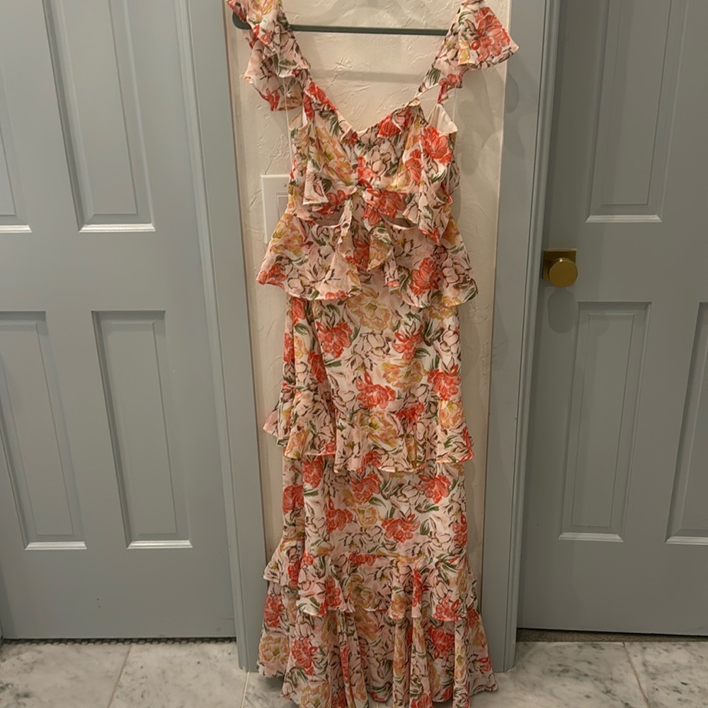 Floral maxi wayf dress with cutouts